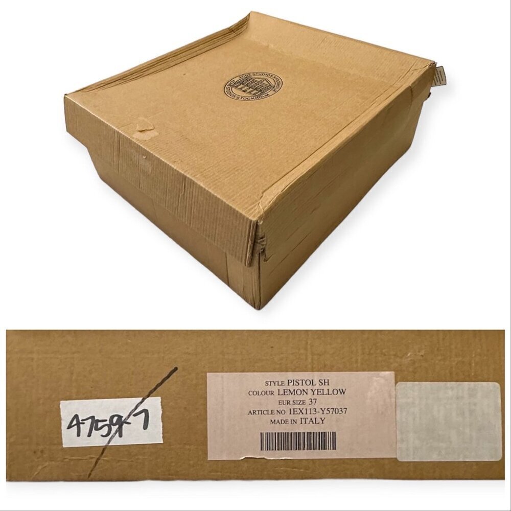 Acne Studios Pistol Boots in Lemon Yellow Leather – Size 37 – New in Box - Picture 13 of 16